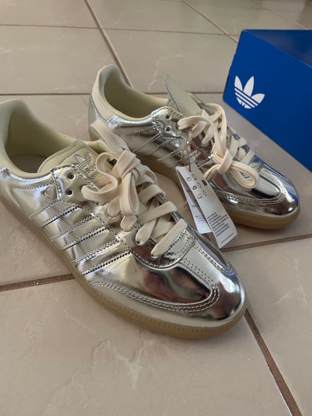 adidas Silver Samba Sneakers NWT